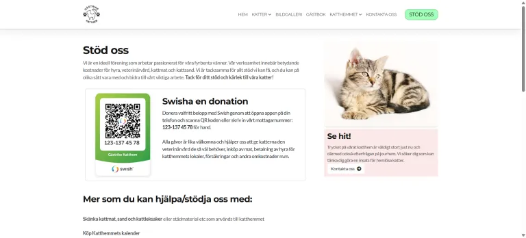 F&ouml;rhandsvisning av G&auml;strike Katthems webbplats