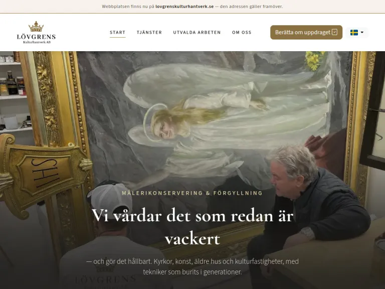 Webbplats för Lövgrens Kulturhantverk