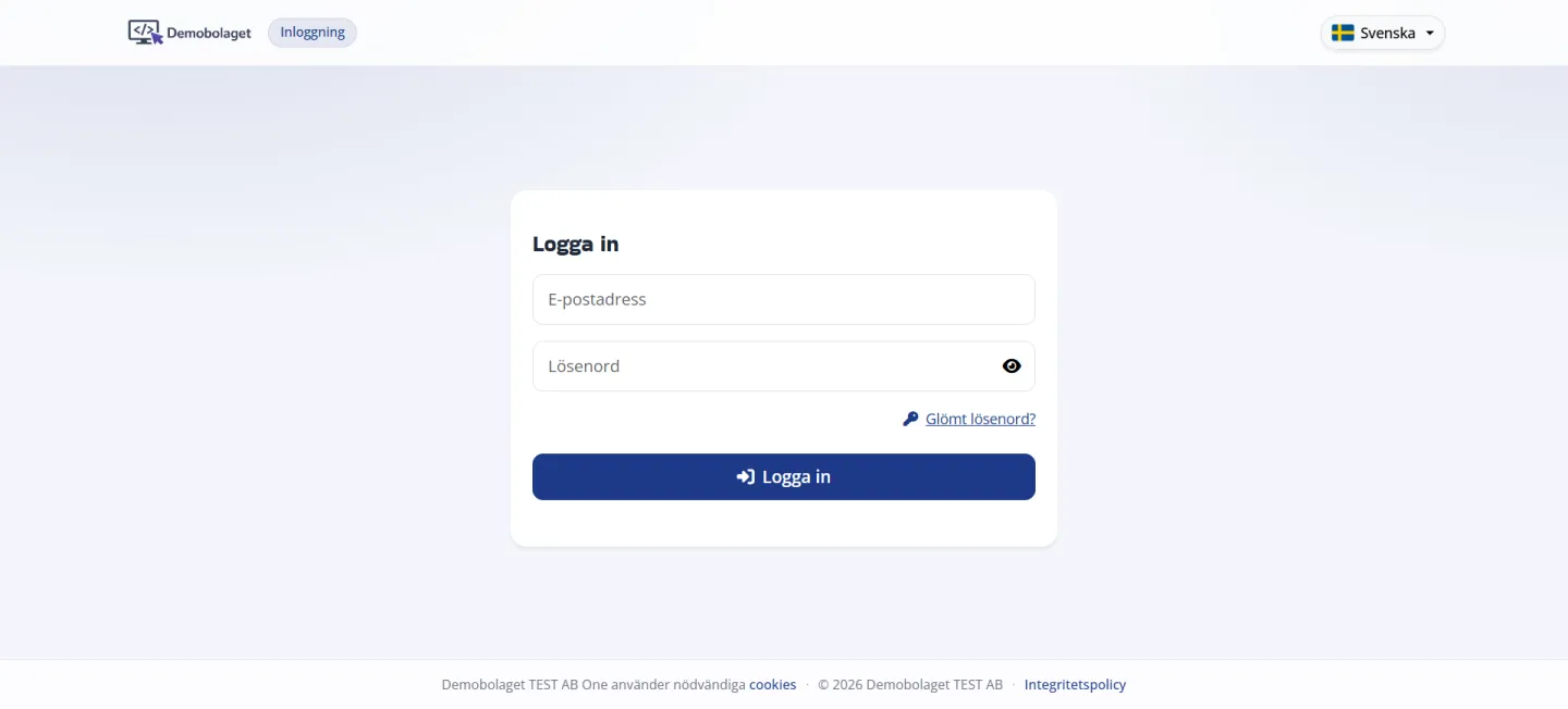 Inloggningsmall – Minimal
